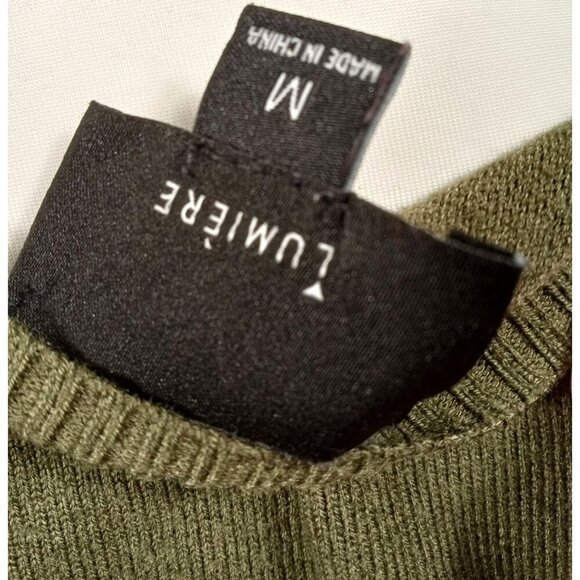 Lumiere Womens Olive Green Flare Ruffle Sleeve Blouse Size Medium - Picture 5 of 8